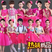 儿童公主裙幼儿蓬蓬纱裙六一表演服玫红色，亮片裙阳光下的花朵服装
