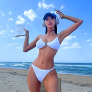 欧美风比基尼性感露背大胸聚拢辣妹分体三角泳衣女bikini