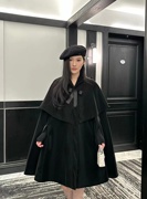 黑色斗篷外套女2023年冬季上衣宽松休闲时尚气质显瘦潮