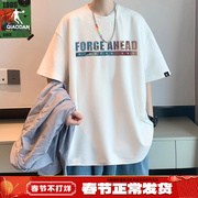 中国乔丹短袖t恤男装2024夏季男士体恤，针织上衣运动休闲半袖