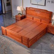花梨木实木床 1.8米主卧双人床1.5m红木床菠萝格床现代简约实木床