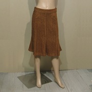 菲妮迪公司样衣枣红色羊毛鱼尾半身裙低价销售