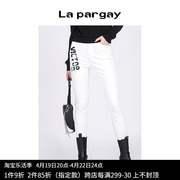 lapargay纳帕佳2024春季裤子，修身显瘦休闲裤黑白色小脚铅笔裤