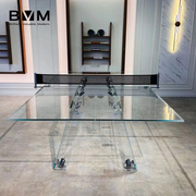 布隆迪钢化水晶透明玻璃乒乓球桌标准成人家用比赛娱乐乒乓台