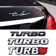 汽车金属改装turbo车标车贴 侧标装饰贴运动叶子板涡轮增压尾标