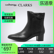 clarks其乐女靴春时尚百搭短靴，高跟侧拉链切尔西靴linnaeup