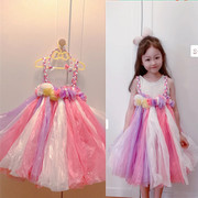 儿童环保时装秀服装幼儿园亲子，走秀公主裙diy制作塑料袋表演服装