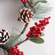 圣诞装饰挂件红色浆果松针松果，花环挂饰壁饰挂串餐桌，节日氛围道具