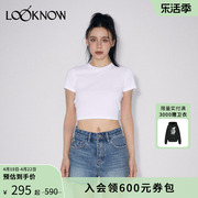 madeinnormal设计师品牌LOOKNOW 23白色镂空运动短袖T恤内搭上衣