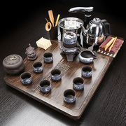 功夫茶具套装整套紫砂陶瓷电磁炉，小型简约茶台单层排水式茶盘家用