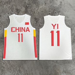 易建联退役纪念中国国家队美国篮球，联赛篮网队，速干透气背心球衣