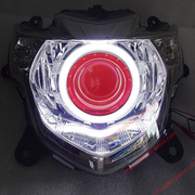 红宝摩托车改装Q5海5双光透镜天使眼氙气灯恶魔眼大灯前照灯超亮