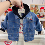 韩国中小童装 21年春秋款男女童纯棉百搭舒适个性牛仔夹克外套F2