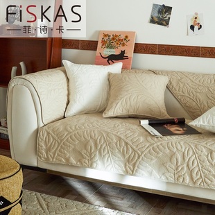 款沙发套罩现代简约沙发垫纯棉防滑四季通用布艺坐垫实木全包