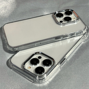带防尘网金属镜头按键15适用苹果14手机，壳iphone13promax透明14pro大孔简约15promax保护套12软边11硅胶