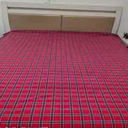 加厚款上下铺单人床经典方格蓝白格老粗布单人床单1.2米1.5米