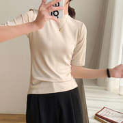 纯色短袖t恤女MG小象夏季薄款半袖内搭韩版OL打底衫修身显瘦上衣