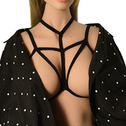 速卖通亚马逊黑色性感文胸绷带镂空个性小众文胸内搭内衣装饰女
