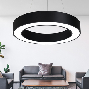 简约现代 圆形铁艺吊灯饰环形现代个性创意办公室商家LED吊灯灯具