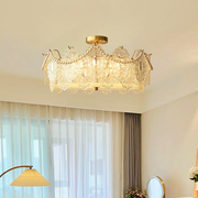 法式轻奢卧室吸顶灯，后现代简约水晶玻璃主卧房间，灯2022年灯具
