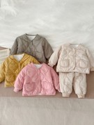 2023冬装男女童棉服套装婴幼儿男女宝宝保暖加厚秋冬季棉衣两件套
