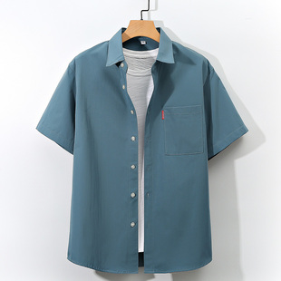 国潮短袖衬衫男士夏季薄款韩版潮流半袖，衬衣大码休闲潮牌寸衫外套
