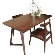 黑胡桃色海棠色百分百纯实木餐桌餐椅环保现代中式简约餐桌长饭桌