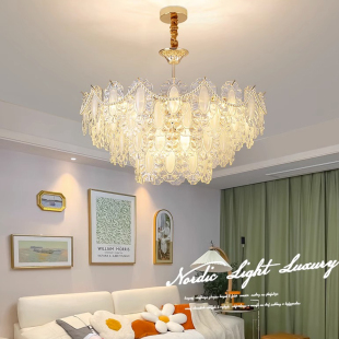 法式轻奢吊灯客厅奶油风珍珠，ins网红创意大气，后现代卧室餐厅灯具