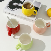 陶瓷杯子带盖勺个性潮流创意喝水杯家用男女茶杯咖啡杯马克杯