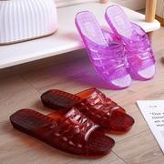 水晶凉鞋老式果冻透明水晶塑料平跟女拖鞋夏季室外防滑外出凉拖鞋