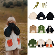 法国制 UPE 23aw 儿童休闲时髦洋气保暖羊羔绒夹克大衣棉服外套