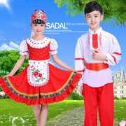 儿童俄罗斯民族演出服装女童少数民族，舞台表演服公主裙礼服舞