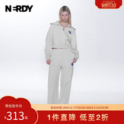 nerdy2023早秋短款女士卫衣裤子，两件套套装潮酷休闲运动套装