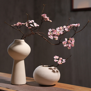 手工拉丝日系禅意陶瓷花瓶，摆件客厅样板房装饰北欧艺术干花艺花器