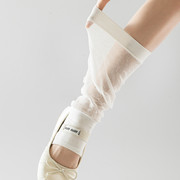踩脚袜套女堆堆袜子春夏季薄款白色y2k腿套亚文化防滑针织小腿袜