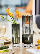 轻奢欧式玻璃花瓶透明创意水培植物鲜干花插花瓶客厅装饰家用摆件
