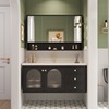 法式轻奢浴室柜组合陶瓷一体卫生间，现代简约洗漱台橡木烤漆洗手盆