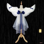 天使羽毛蝴蝶翅膀儿童彩虹背饰女童公主魔法棒裙小女孩背的演出服