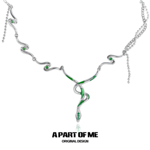 蛇院系列 原创设计小众斯莱特林绿蛇形项链高级冷淡风辣妹锁骨链