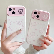日本HelloKitty凯蒂猫少女心适用iPhone15ProMax手机壳可爱猫咪简约i11苹果13/14pro保护套全包防摔i12PM外壳