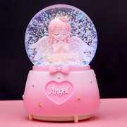 天使女孩下雪水晶球音乐盒公主娃娃旋转八音盒儿童闺蜜女生日礼物