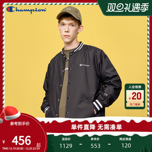 champion冠军23秋冬夹克棒球服男外套，潮牌运动刺绣草写logo