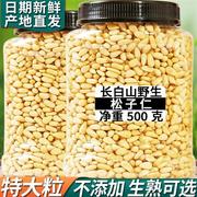 长白山野生松子仁熟特大东北松仁粒生即食2023新货原味红松500g