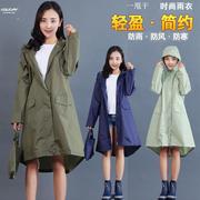 。雨伞雨衣一体成人加长款徒步出口韩国时尚防水风衣式雨披女士轻
