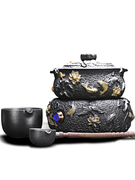 围炉煮茶壶古法煮茶器陶瓷，煮茶炉家用罐罐，茶全自动电陶炉古代套装