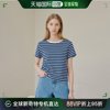 韩国直邮lookast基本款条纹，t恤女23年显瘦正肩宽松打底衫