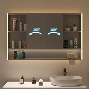 浴室镜柜隐藏式风水镜箱卫生间防水实木壁挂卫浴镜子置物架镜面柜