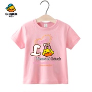 韩版小黄鸭儿童短袖t恤女童纯棉夏季宝宝洋气上衣中大童装半袖衫