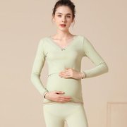 孕妇秋衣秋裤套装全纯棉毛衫保暖内衣哺乳期睡衣秋冬款女大码冬季