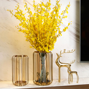 北欧轻奢玻璃灯笼花瓶摆件创意，客厅干花插花花，器电视柜餐桌装饰品